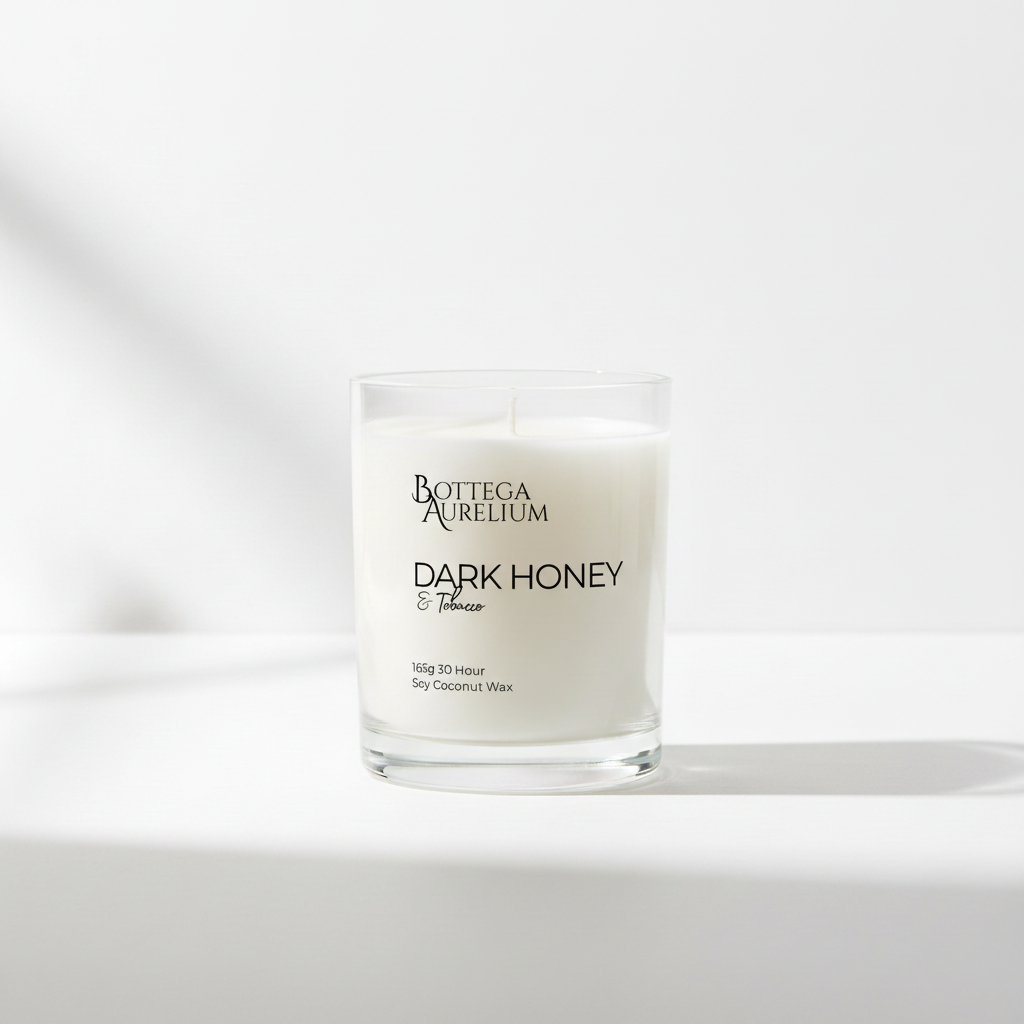 Dark Honey & Tobacco Candle with Label