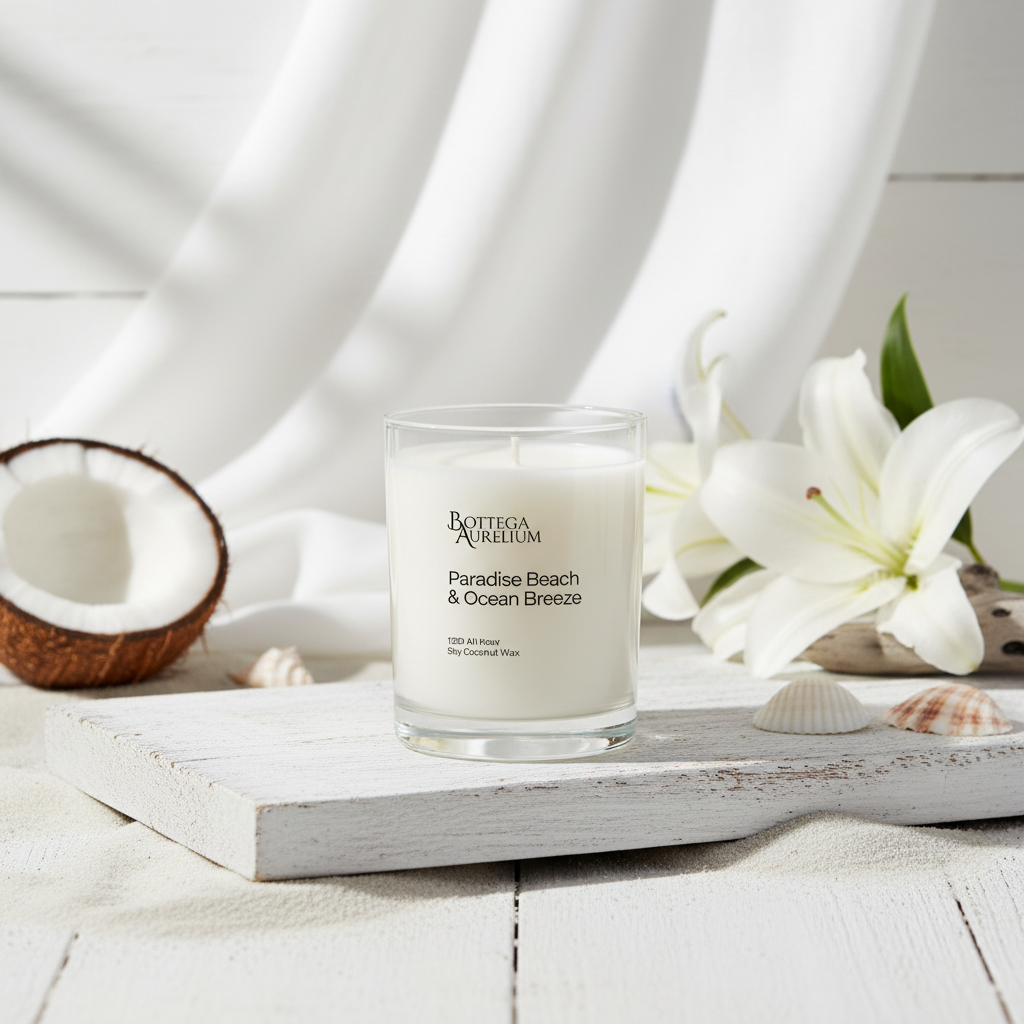 Paradise Beach Candle with Background