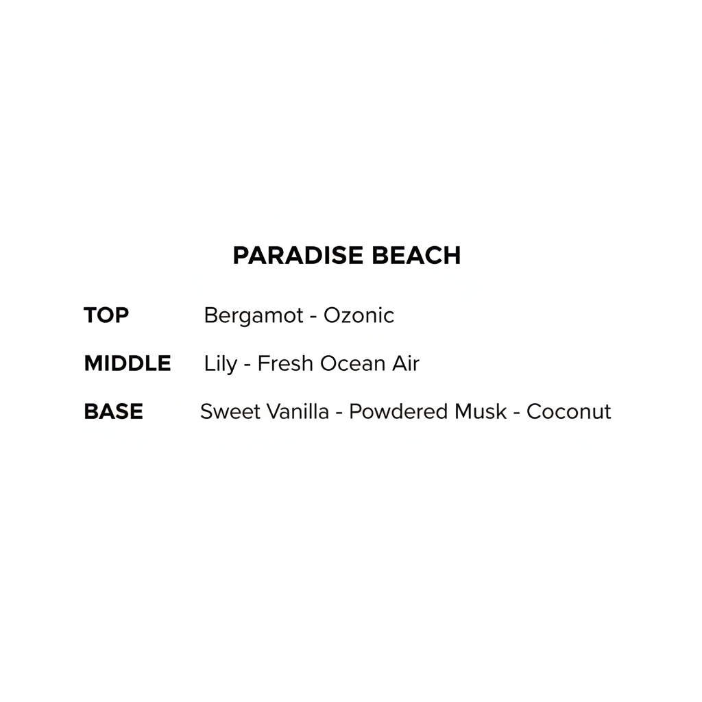 Paradise Beach Scent Notes - Pure White