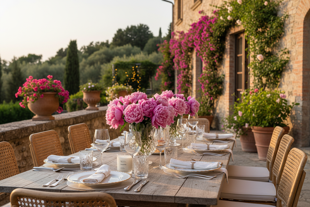 Peonies Candle Italian Villa - Landscape