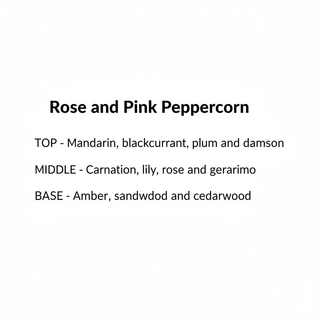Rose and Pink Peppercorn notes - white background