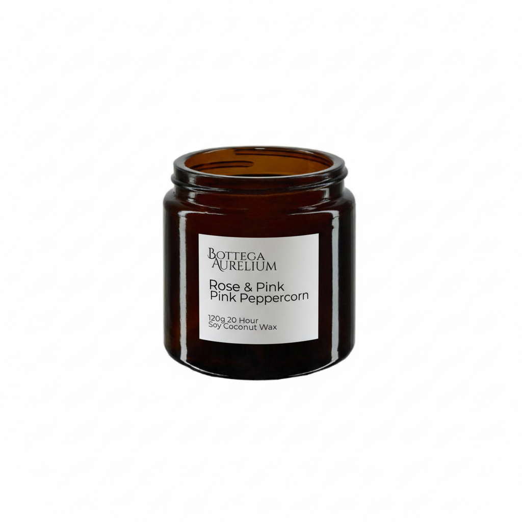 Rose & Pink Peppercorn Candle 120g - No Border