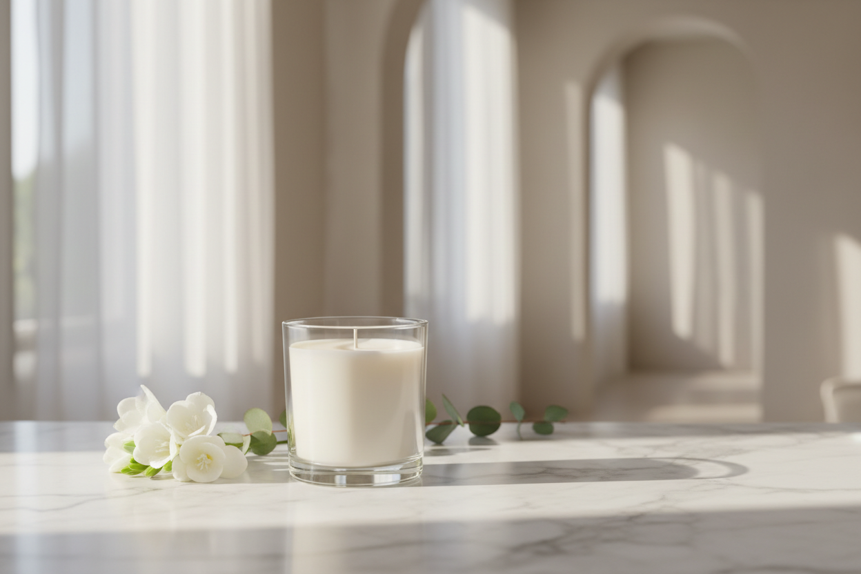 Styled Candle on Marble