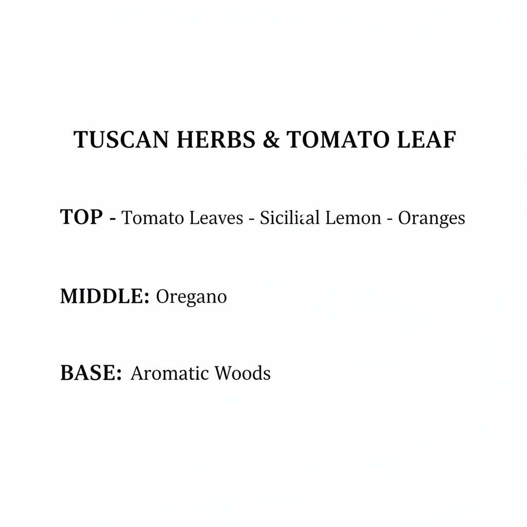 Tuscan Herbs & Tomato Leaf fragrance notes - matching reference